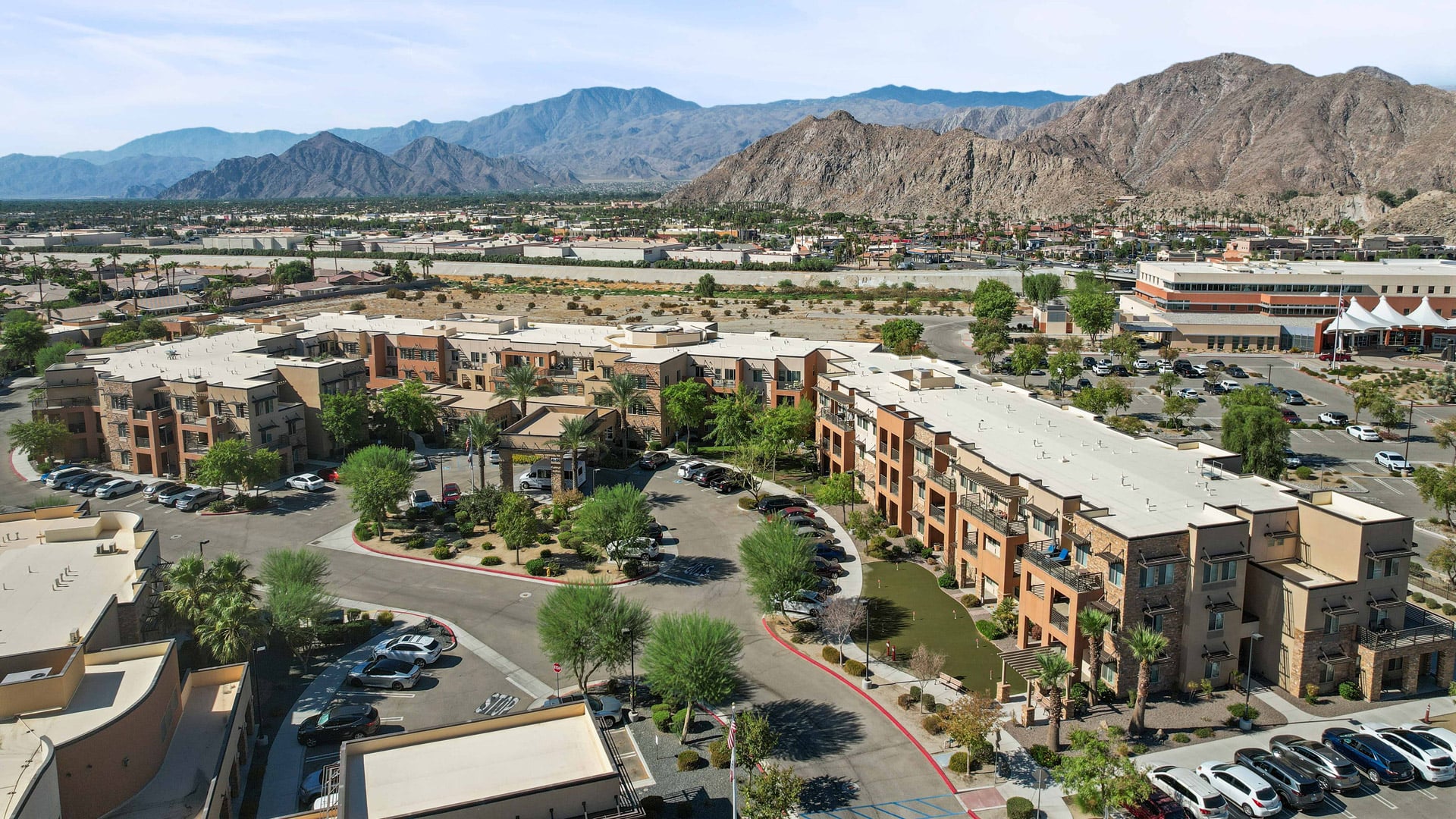 Exterior view of The Palms at La Quinta Gracious Retirement Living