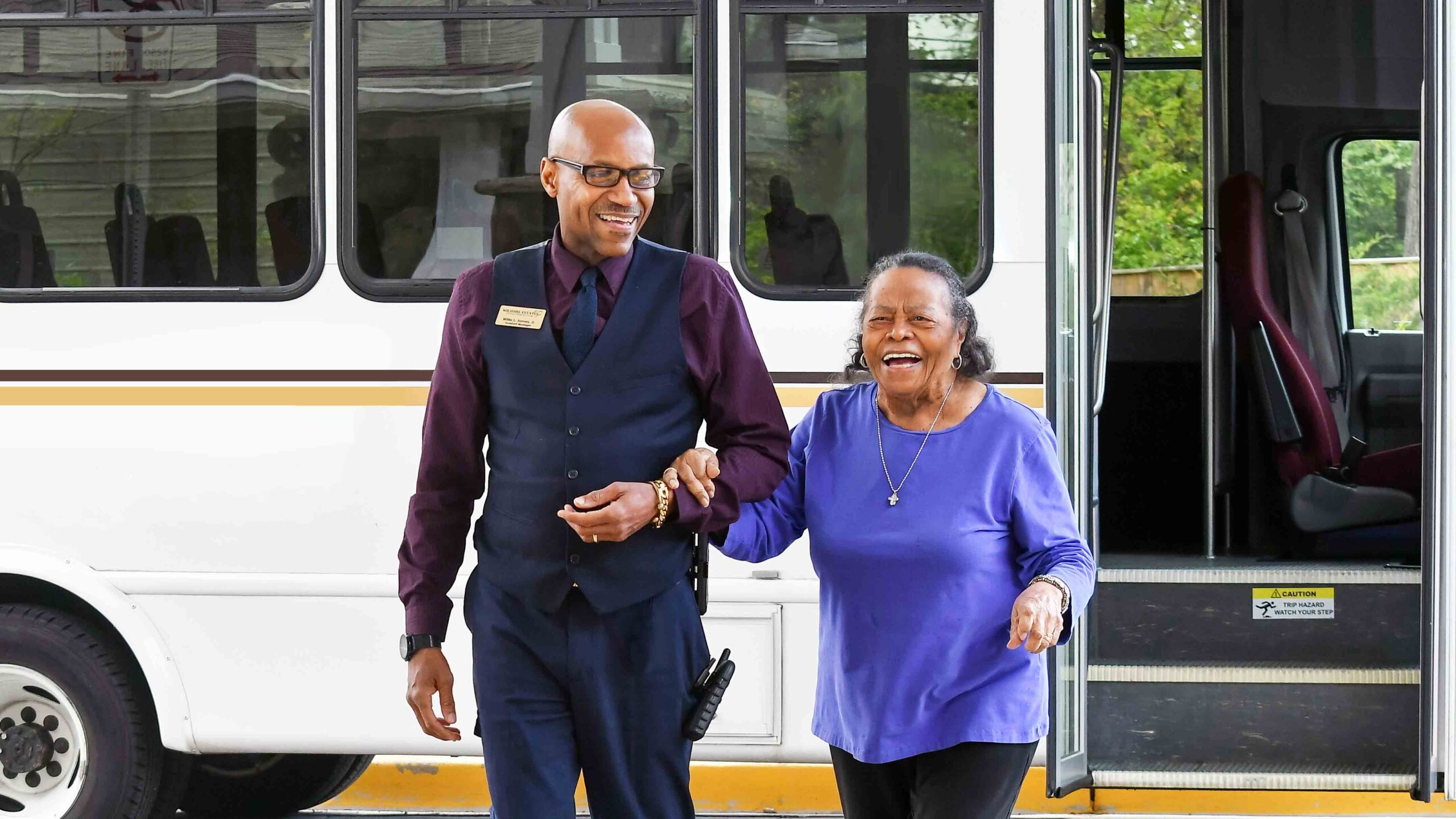 The The Palms at La Quinta community bus providing resident transportation