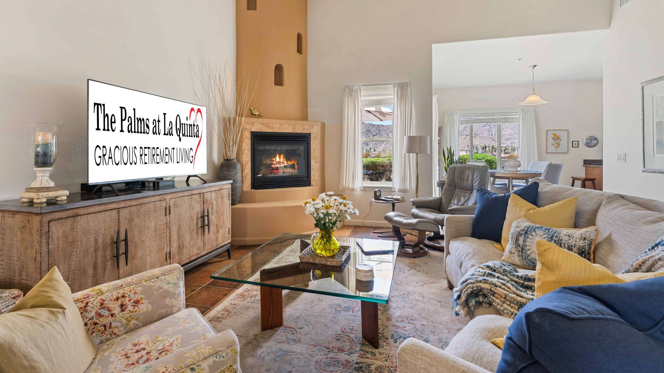 A living room in a The Palms at La Quinta apartment