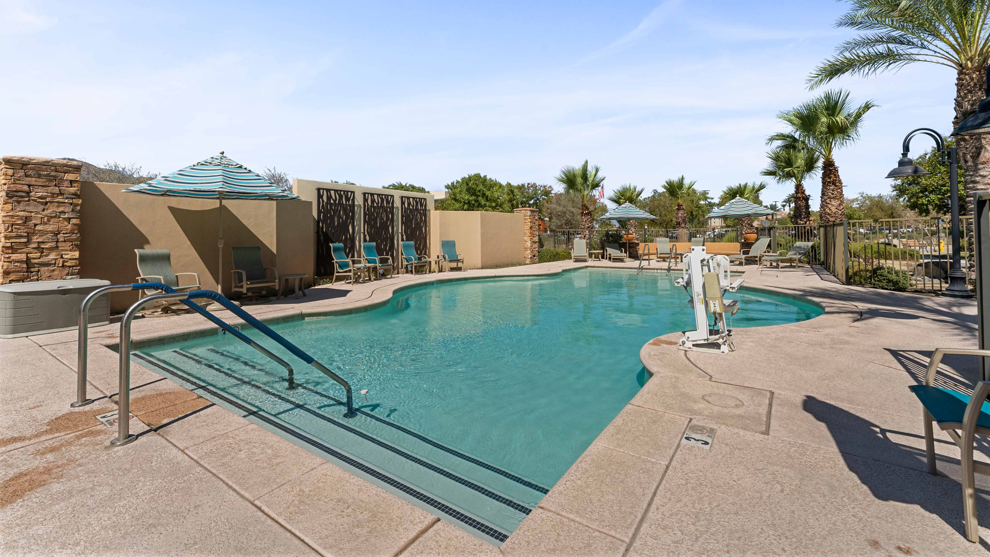 The pool area at The Palms at La Quinta