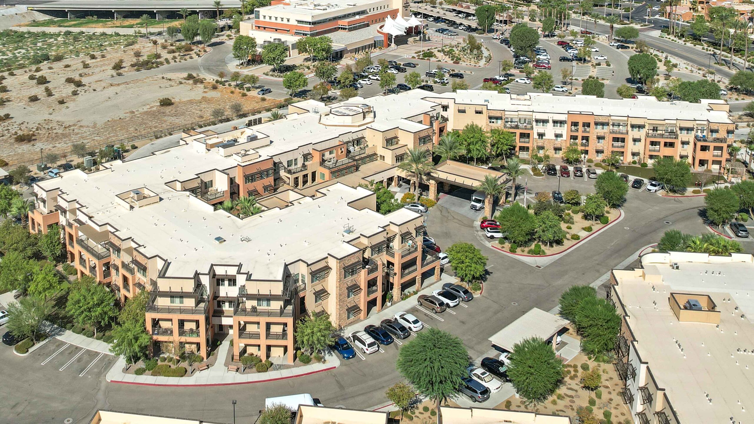 Exterior view of The Palms at La Quinta Gracious Retirement Living